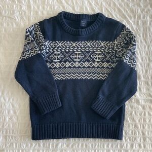 Baby Gap Sweater Icelandic Cotton Nylon Rayon Naby Blue and White Size 4 Toddler